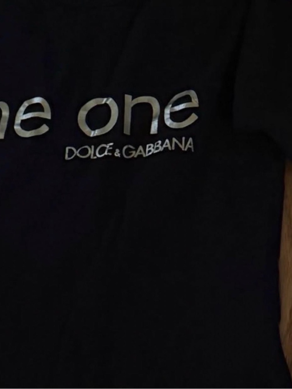 Dolce & Gabbana Black top with Gold 'the one' Logo - Picture 2 of 2